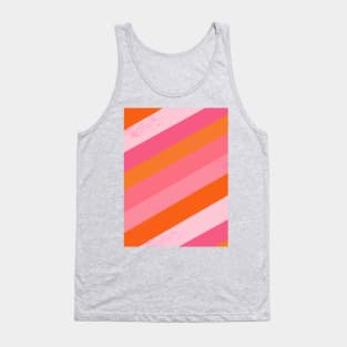 Pink and Orange Brush Stroke, Stripes Tank Top